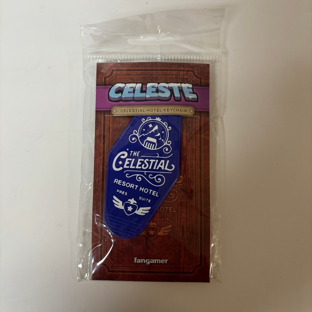 Fangamer Celeste Celestial Hotel Keychain Set Blue Motel Tag Strawberry Key NEW